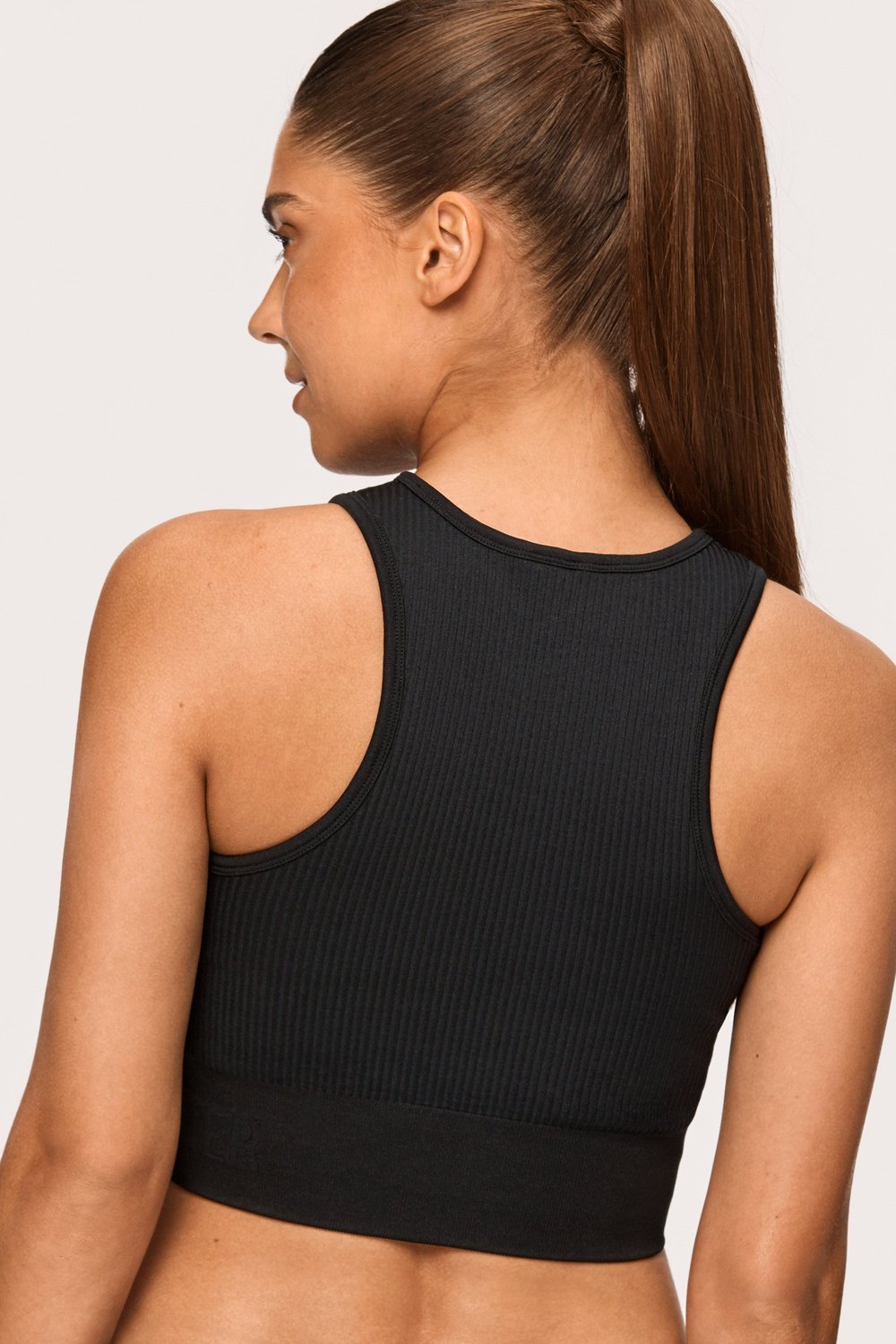 Rib Seamless Crop Top Black