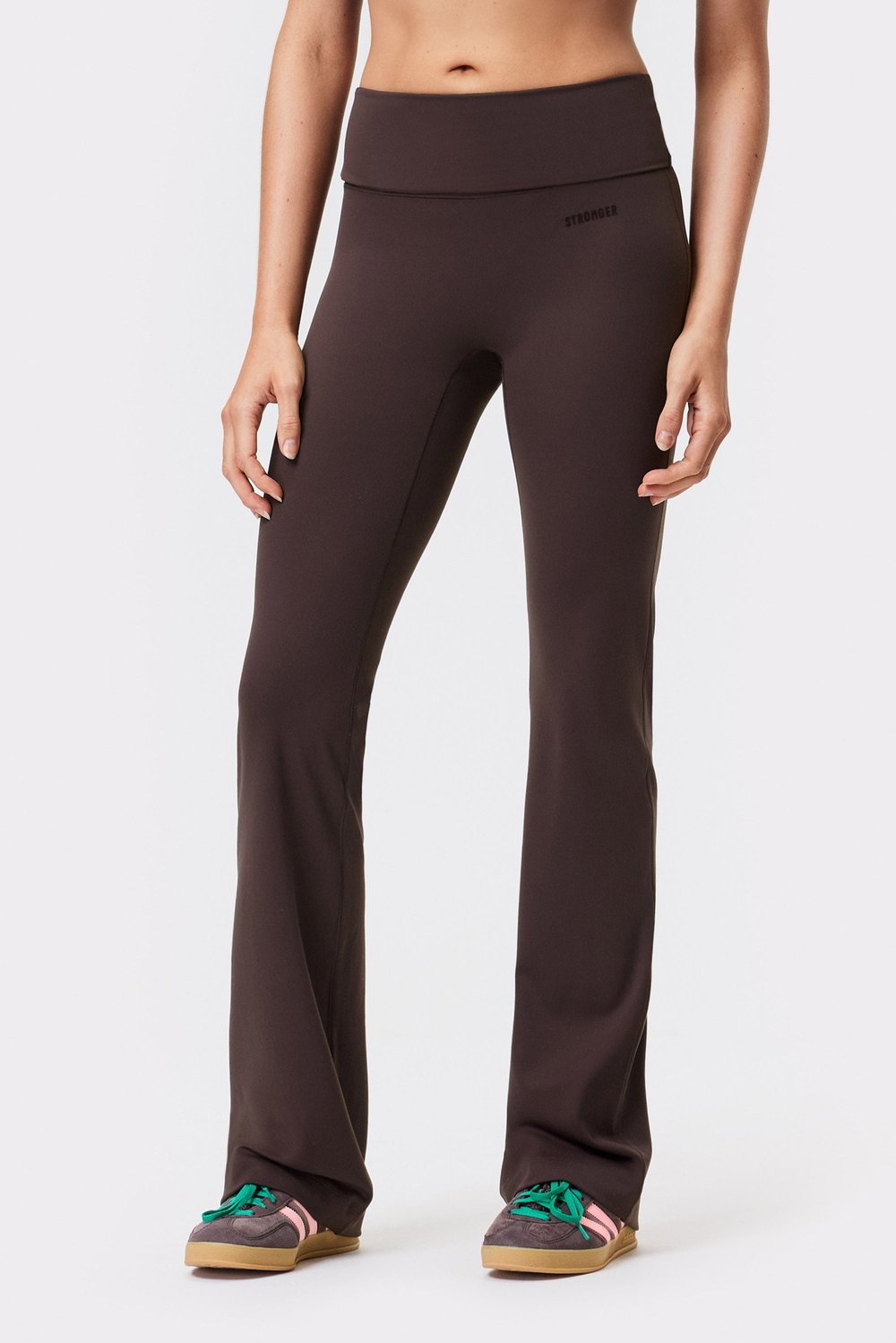Soft Fold Over Flared Leggings