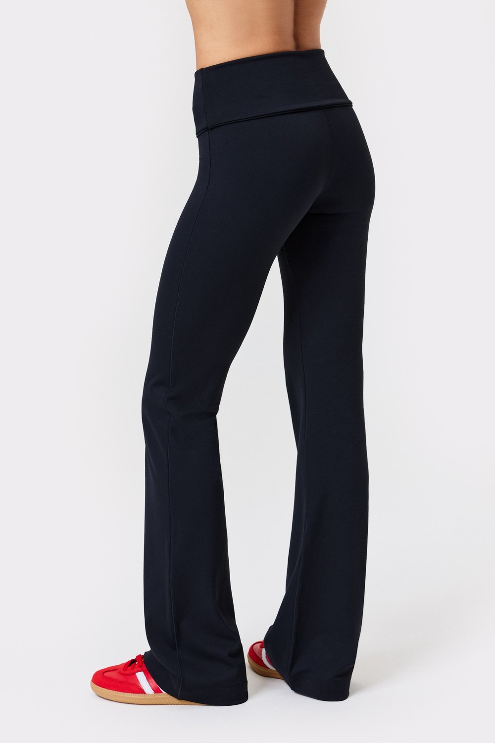 Soft Fold Over Flared Leggings