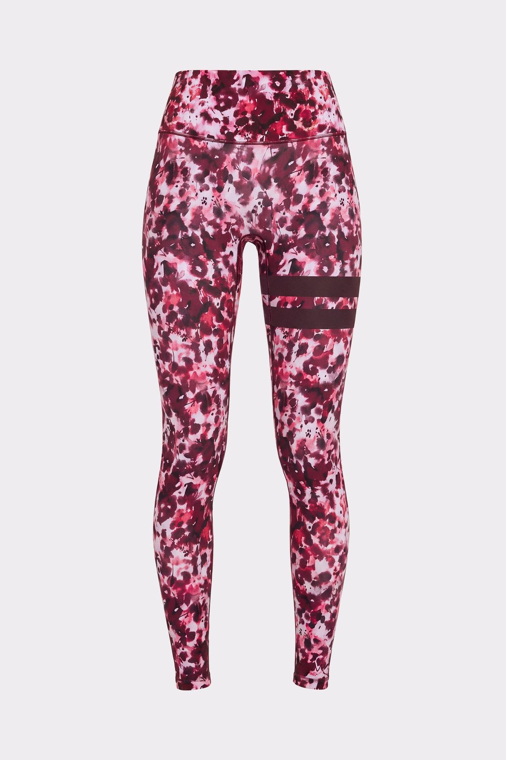 Front view of The Signature One Leggings in Autumn Petals, showing the high waist and signature lines.