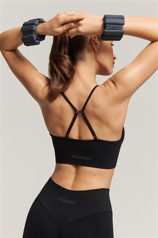 Seamless Ribbed Strap Sports Bra