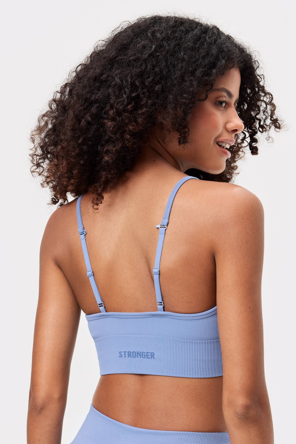Seamless Ribbed Strap Sports Bra