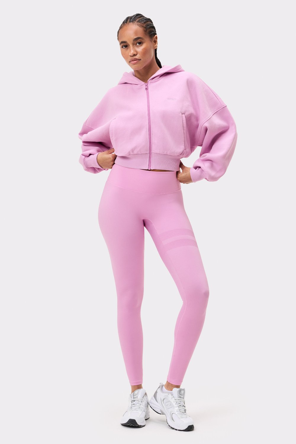 Relaxed Cropped Full Zip  Hoodie