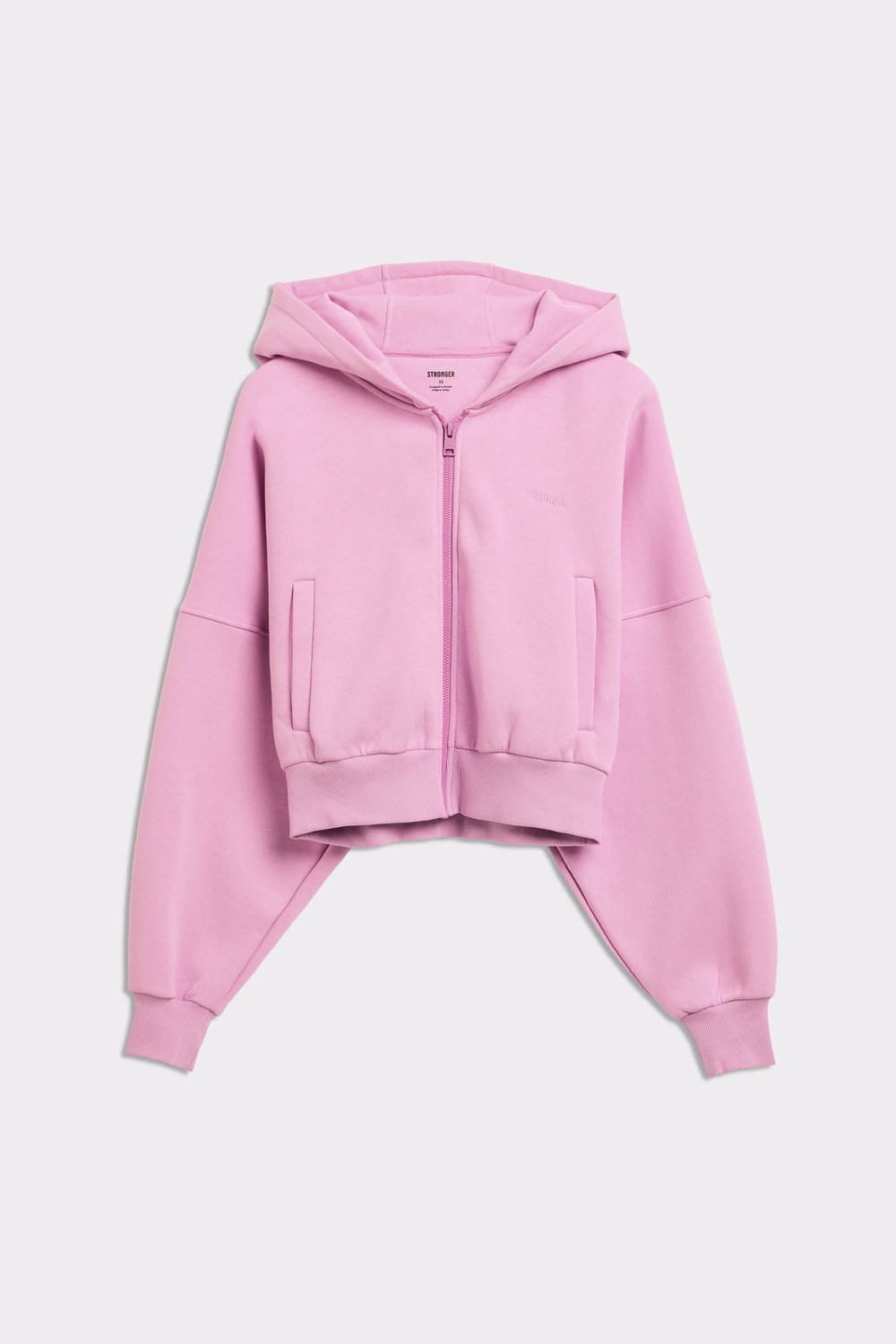 Relaxed Cropped Full Zip  Hoodie