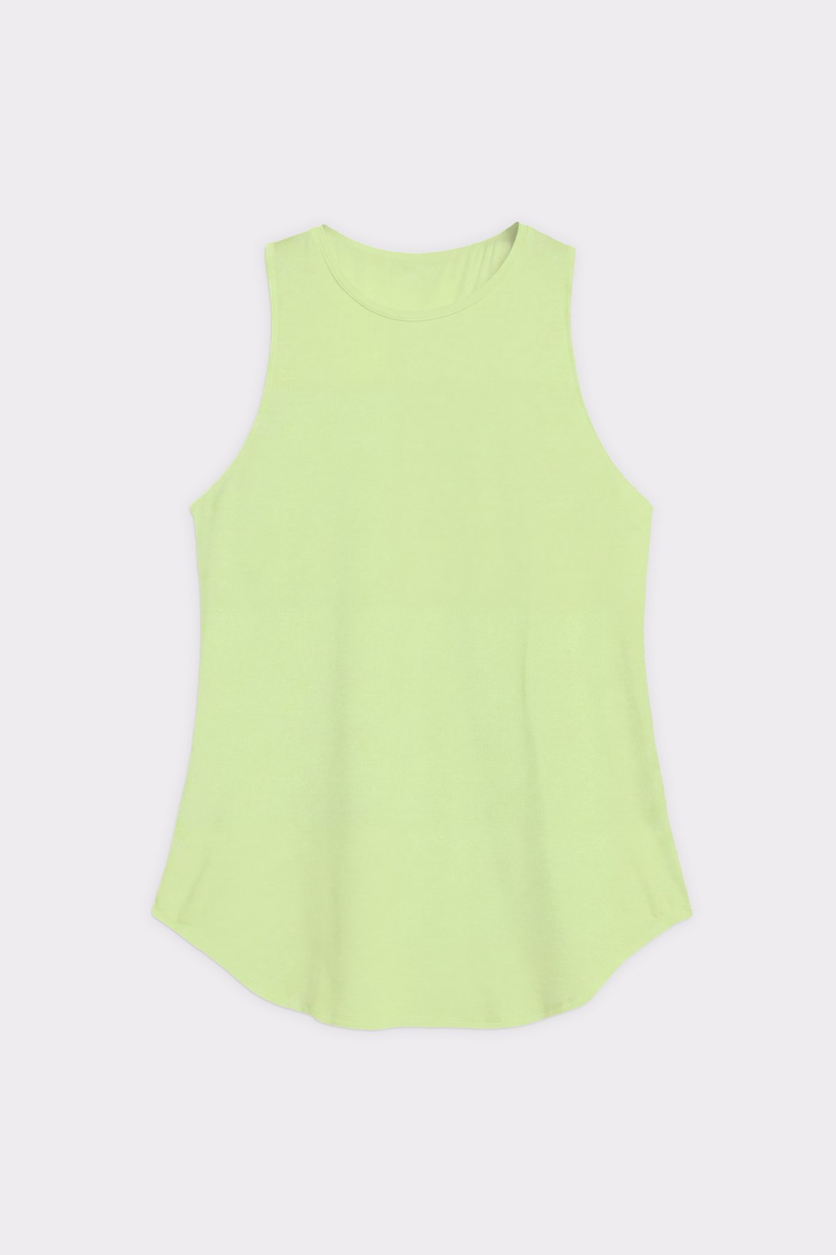 Stronger Airy Racerback Tank in Limettengrün mit lockerer Passform, atmungsaktivem Material und abgerundetem Saum.