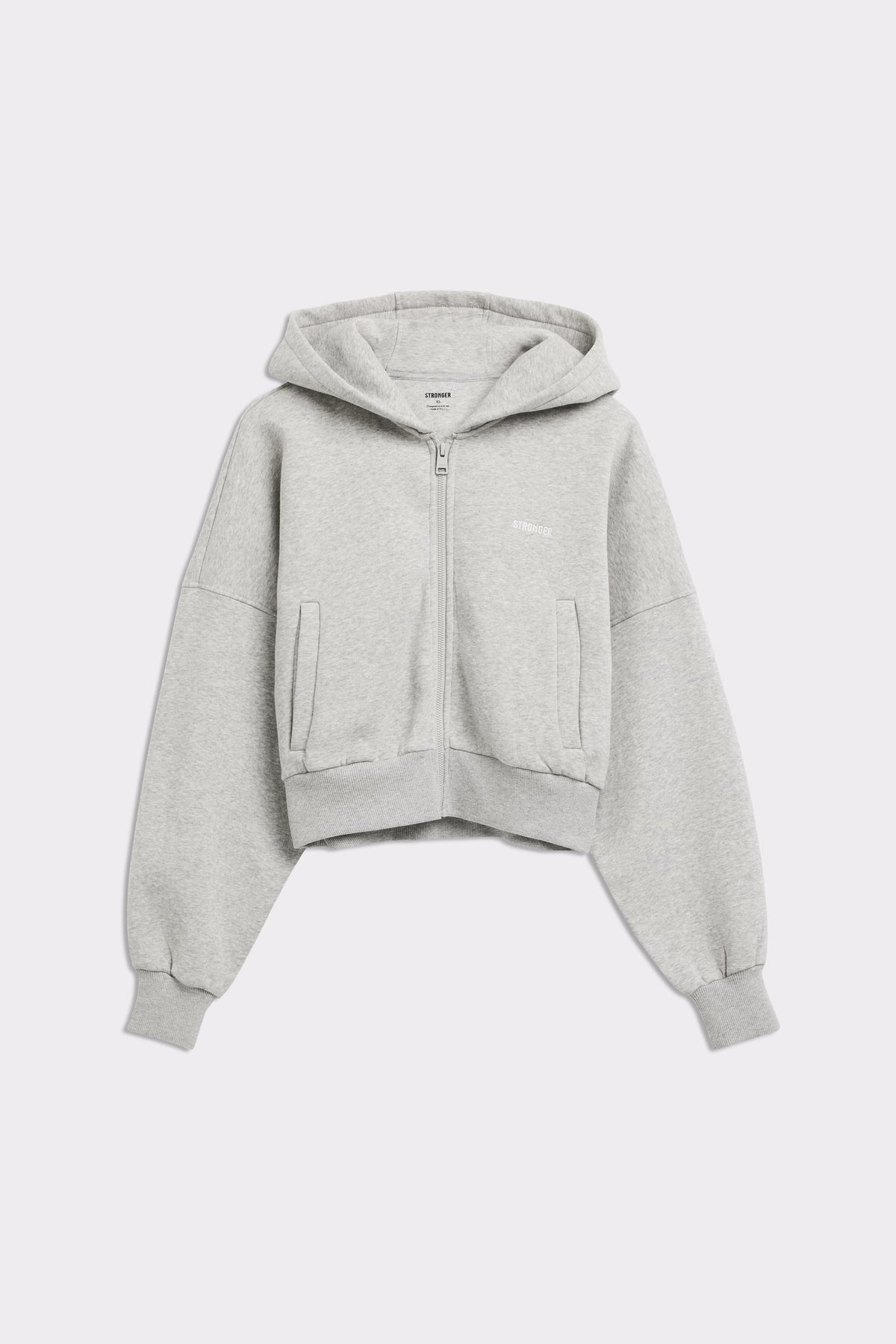 Relaxed Cropped Full Zip  Hoodie