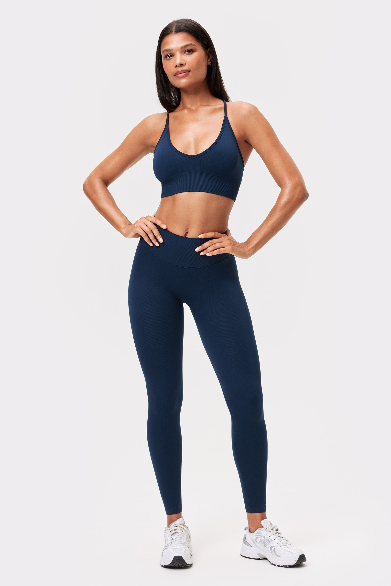 Seamless Ribbed Strap Sports Bra