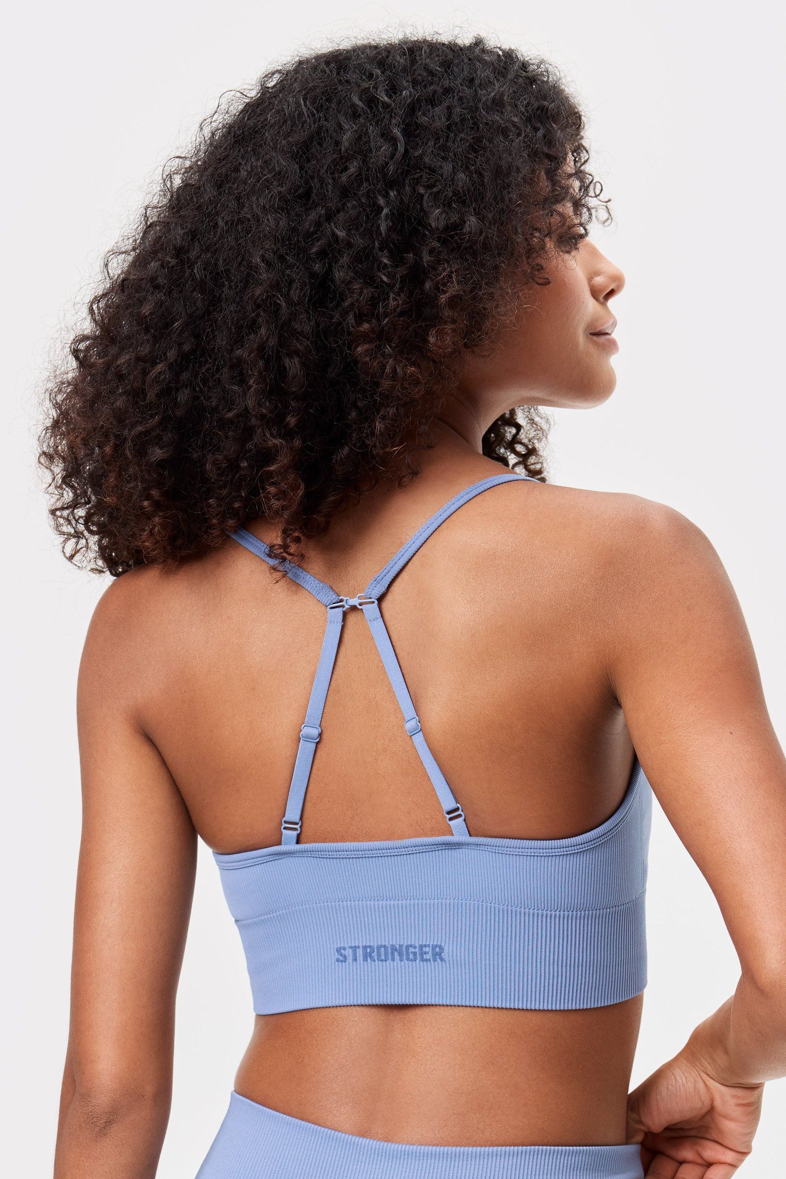 Seamless Ribbed Strap Sports Bra