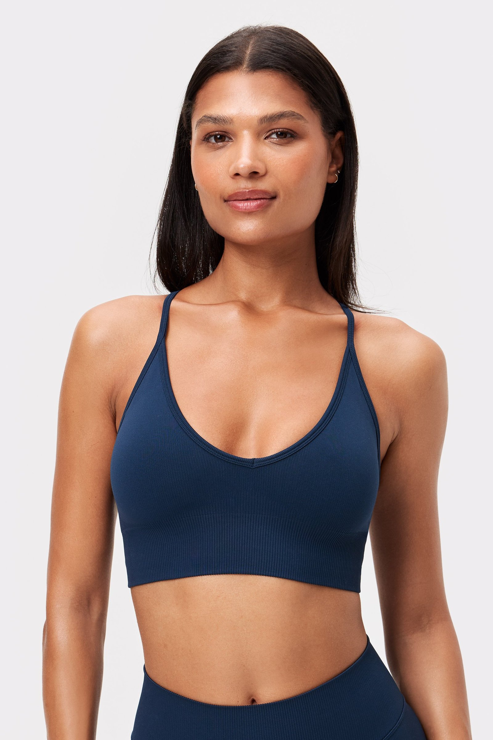 Seamless Ribbed Strap Sports Bra