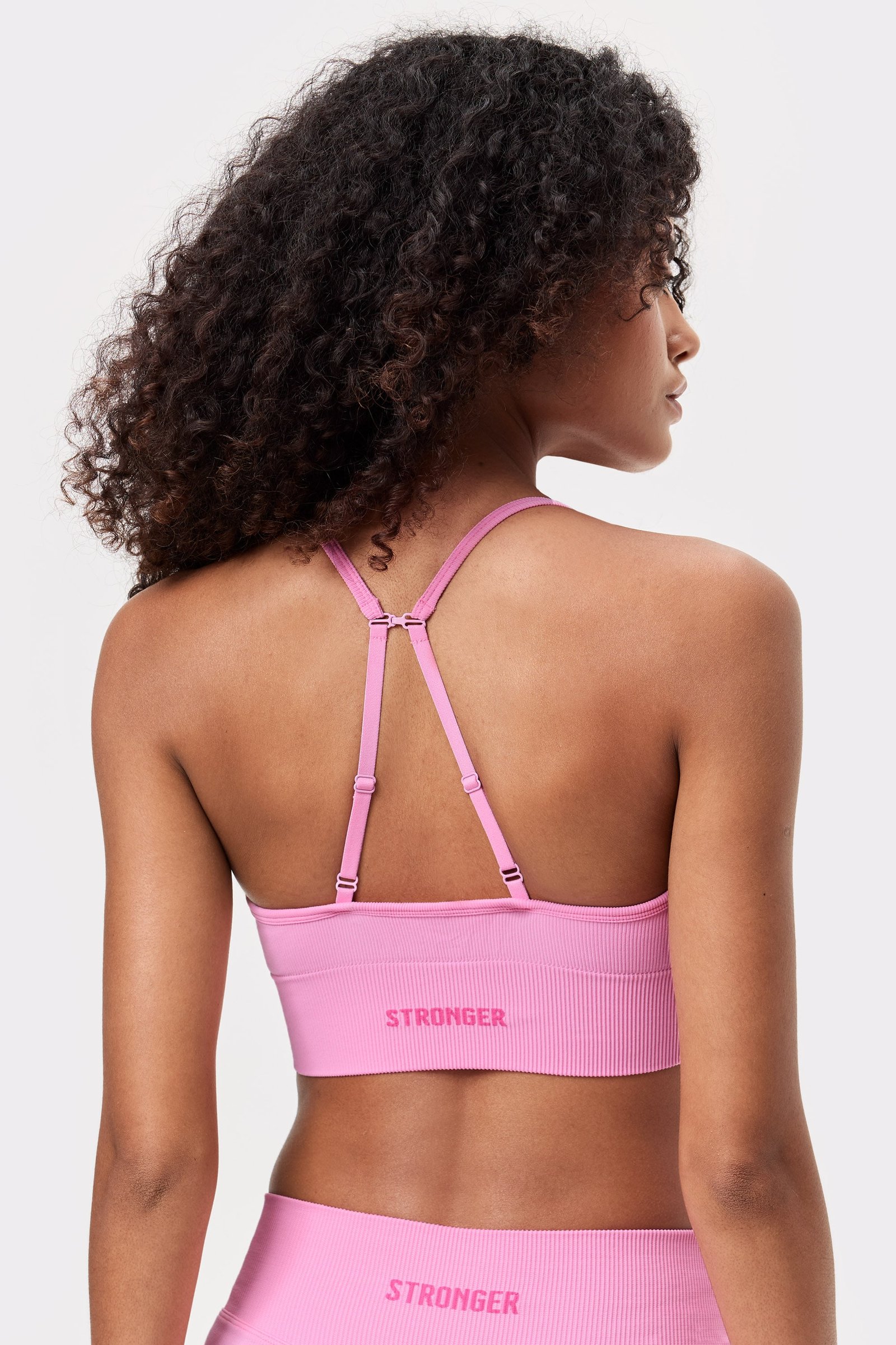 Seamless Ribbed Strap Sports Bra