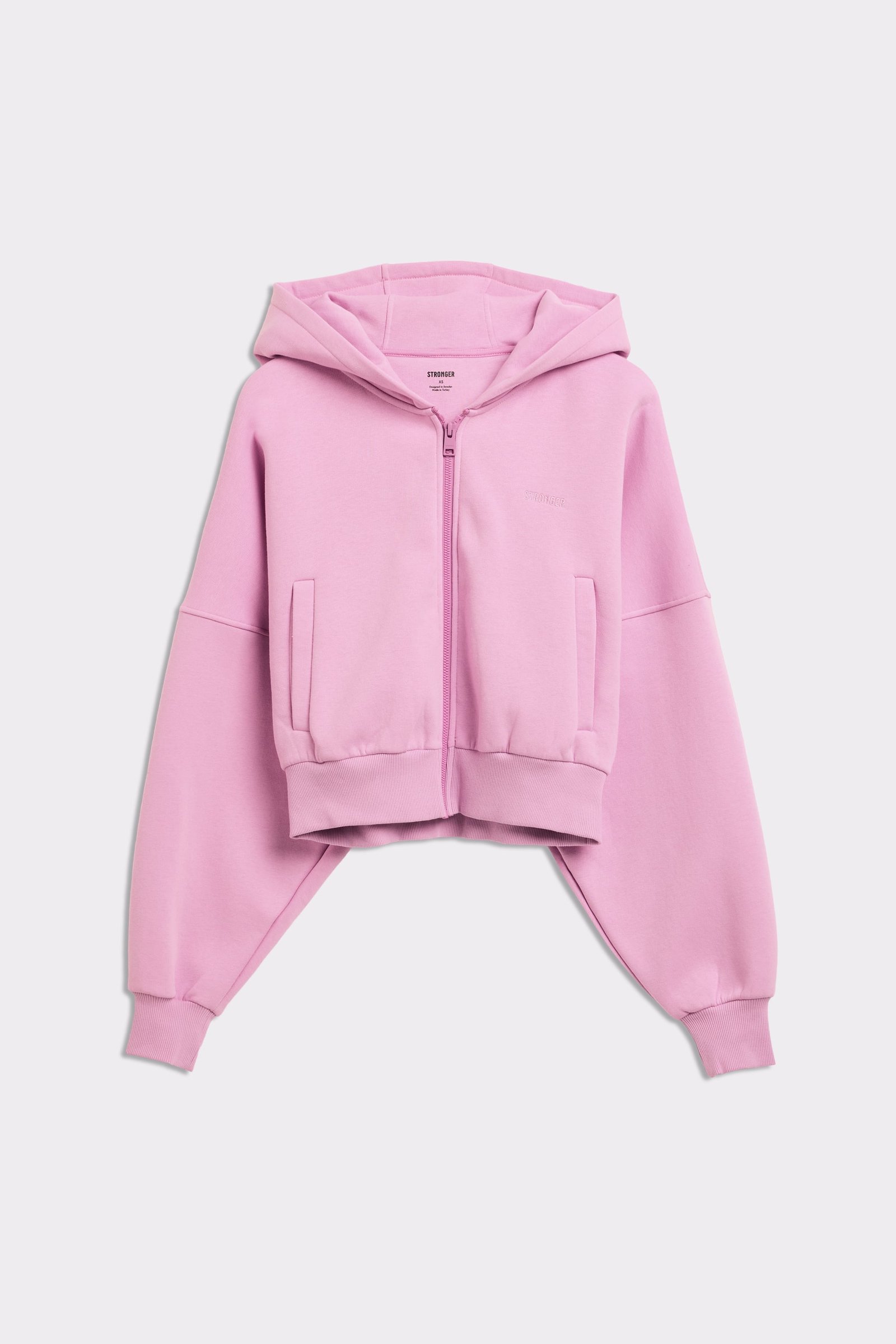 Relaxed Cropped Full Zip  Hoodie